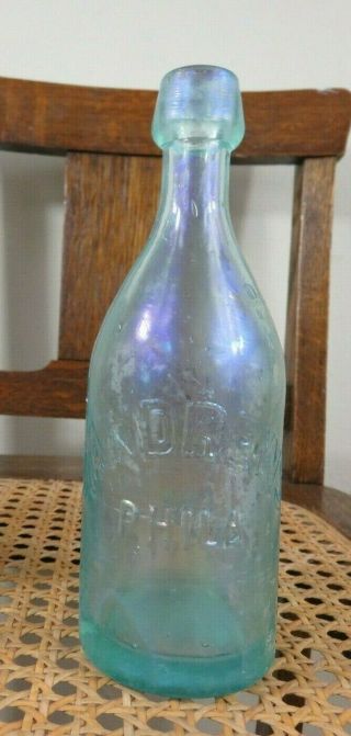 Very Unique Slightly Iridescent J Andrews Philadelphia Short Blob Top Bottle