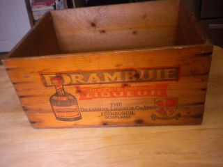 Vint.  Wood Crate Drambuie Liqueur Edinburgh,  Scotland Gift Carton Los Angeles,  Ca.