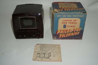 Rare Vintage Philco Toy Television Set Bank Box With Instructions Y31
