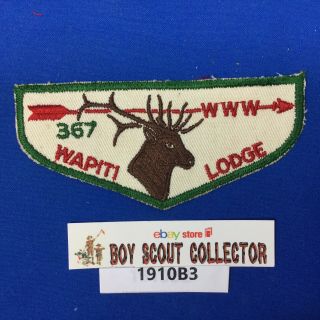 Boy Scout Oa Wapiti Lodge 367 F3 Order Of The Arrow Pocket Flap Patch