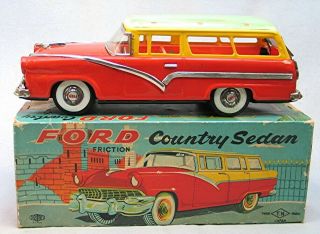 Vintage Tin Friction Ford Wagon - - - Ford Country Sedan