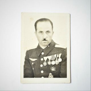 Bulgaria Royal Photo Legendary Pilot Ace Stoyan Stoyanov,  Air Force,  Order