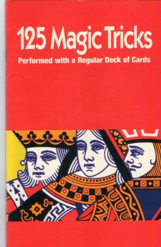 Magic Sb Book " 125 Magic Tricks Performed With A Regular Deck Of Cards " - In Vgc