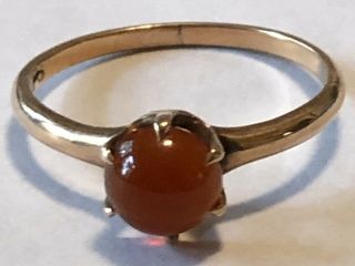 Victorian Claw Set Carnelian Ring In 14 Karat Gold