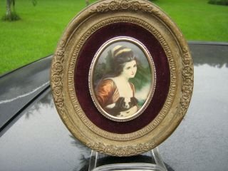 A Cameo Creation Lady Hamilton By George Romney Oval Frame Velvet Trim
