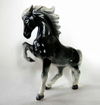 Vintage Prancing Horse Figurine Black And White Made In Japan