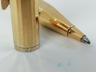 Dunhill Ballpoint Pen Sterling Silver 925 Gold Plated Made In Germany