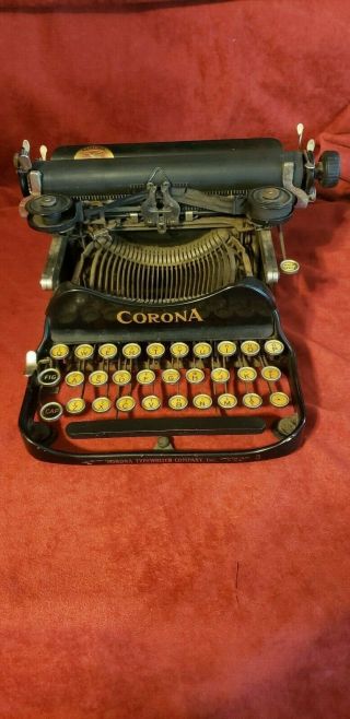 Antique Corona Typewriter No.  3 Dated July 10 1917