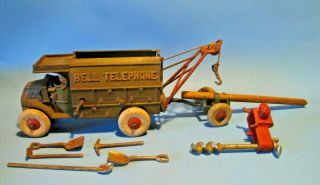Antique Cast Iron Bell Telephone Toy Truck