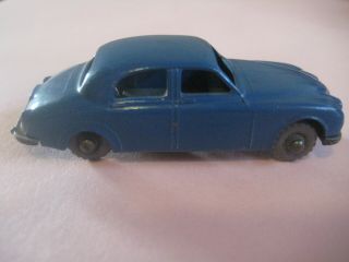 Vintage Lisney Matchbox Car Blue Jaguar 3.  4 Litre Gray Wheels Nr