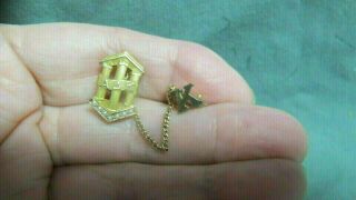Vintage 10k Gold Alpha Delta Kappa W/ Seed Pearls Lapel Pin