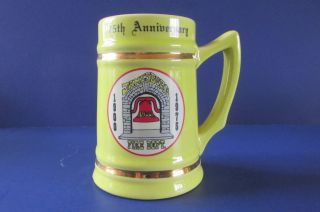 Vintage Jamesburg Fire Dept.  1900 - 1975 75th Anniversary Cup Mug Beer Stein