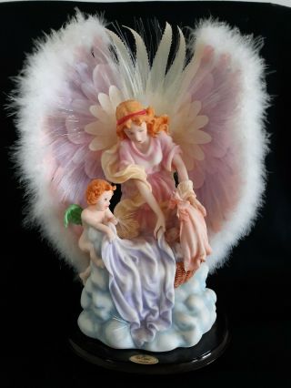 Vtg De Capoli Fiber Optic Angel Baby Jesus Color Changing Lamp Light Christmas