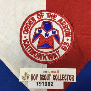 Boy Scout Oa Order Of The Arrow Katinonkwat Lodge 93 Round On Neckerchief