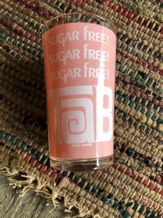 Tab Drinking Glass 10 Oz “pink” Soda Sugar Pop