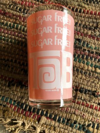 TAB Drinking Glass 10 Oz “Pink” Soda Sugar Pop 3