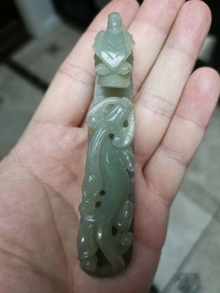 Philip’s Carmel Old Estate Chinese 11cm Jade Dragon/son Buckle Asian China