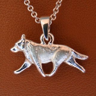 Small Sterling Silver Australian Cattle Dog Moving Study Pendant