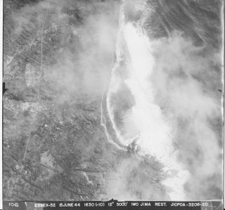 Us Navy Wwii June 15 1944 Iwo Jima Aerial Recon 9x9 Photo 106 Coastline