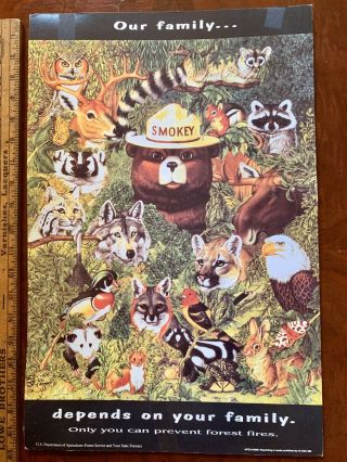 Vtg Usda Smokey The Bear " Only You Can Prevent Forest Fires” 