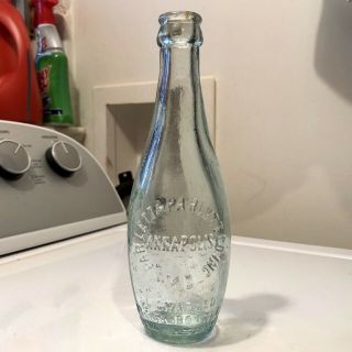 Early Ten Pin Soda Bottle Parlett & Parlett Annapolis Md Early Aqua 1910s Scarce