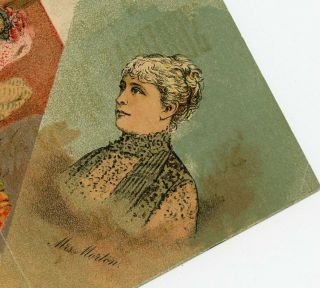 PRESIDENT BENJAMIN HARRISON ' S WIFE 1888 TRADE CARD FOLDER BROADHEAD DRESS GOODS 3