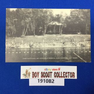 Boy Scout Post Card Camp Watchung Glen Gardner Jersey Lake Front
