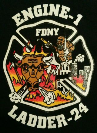 Fdny Nyc Fire Department York City Engine 1 T - Shirt Sz M Manhattan