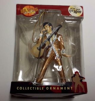 2006 Trevco - Elvis Presley Collectible Ornament - Gold Suit With Guitar - Mib