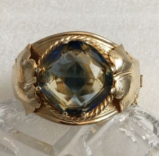 Vintage Sarah Coventry Versailles Gold Hinged Bangle Bracelet Large Rhinestone 2