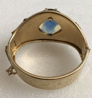 Vintage Sarah Coventry Versailles Gold Hinged Bangle Bracelet Large Rhinestone 3
