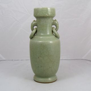 Chinese Longquan Celadon Crackle Vase,  Likely 16th Century,  Ming Dynasty