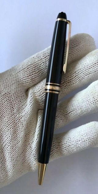 Montblanc Meisterstuck Ball Point Pen 164 Black&gold Plated Made In Germany