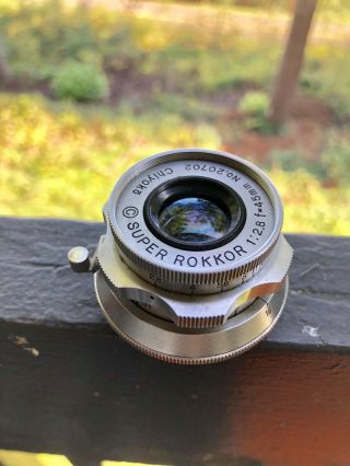 Vintage " Rokkor " Chiyoko 1:2.  8,  F=45 Mm - Lens For Leica Ltm M39 Mount