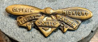 1940s Captain Midnight Skelly Oil Flight Patrol Wings / Pin |,