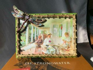 Jay Strongwater Dragonfly Picture Frame W/ Box Swarovski Crystals