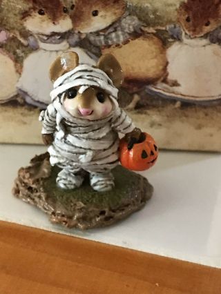 Wee Forest Folk The Mummy,  Wff M - 194,  White Halloween Mouse