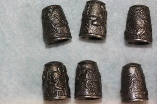 FRANKLIN GRIMM ' S FAIRY TALES PEWTER THIMBLES 1982 set of 17 2