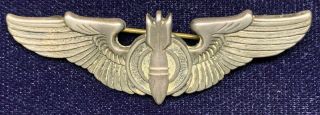 Wwii Ww2 Us Army Air Corps 2 Inch Sterling Bombardier Wings Pb - Repair