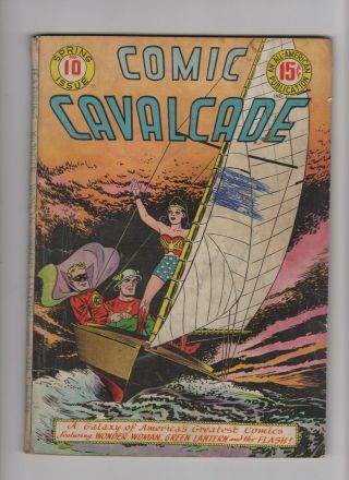 Comic Cavalcade 10 Vintage Dc Comic Wonder Woman Flash Green Lantern Gold 10c