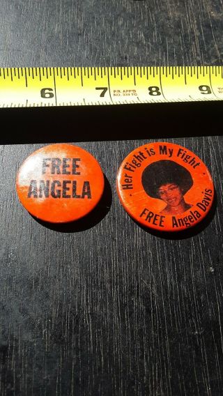 Vintage African American Civil Rights Pin Pins Angela Davis