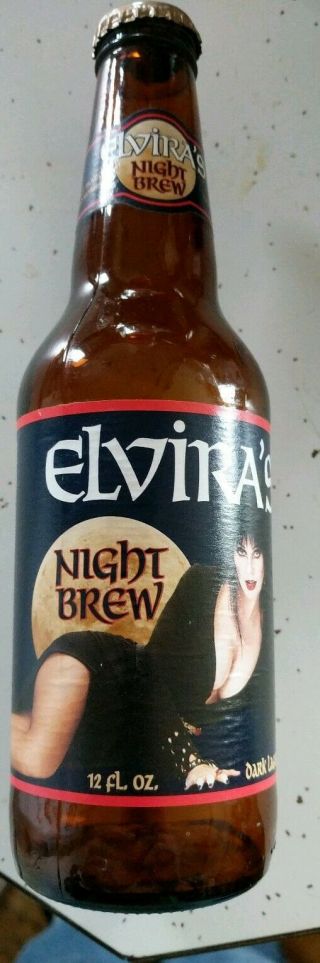 Vintage 1996 Elvira Night Brew Beer Bottle W Cap Famous Universal Monsters