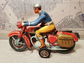 TCO Tippco 598 Red Motorcycle TIN TOY BLECH - MOTORRAD - Very - 2