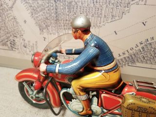 TCO Tippco 598 Red Motorcycle TIN TOY BLECH - MOTORRAD - Very - 3