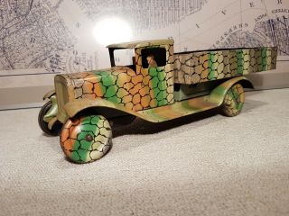 - - Unique - - Wind Up Distler? Lehman? Military Lorry With Driver - 35cm Long -