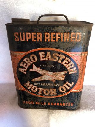 Vintage Aero Eastern Motor Oil Can 2 Gallons