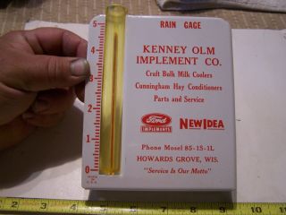Old Nos Ford Tractor Implement Idea Dealership Rain Gauge Howards Grove Wi