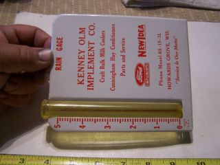Old NOS FORD Tractor Implement IDEA Dealership Rain Gauge Howards Grove WI 3