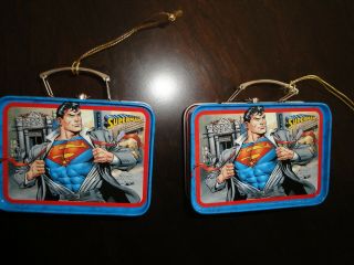 2 DC Comics Superman Mini Lunch Box Ornaments 2
