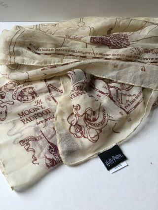 Harry Potter Hogwarts Marauders Map Illustrated Lightweight Polyester Scarf